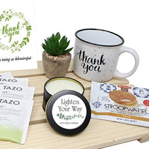 THANK YOU Gift basket for women | Employee appreciation gifts | Gratitude Unique care package for Friend, Coworker, Nurse, Doctor, sister, Employee retirement gift, variety gift set box w/ Candle.